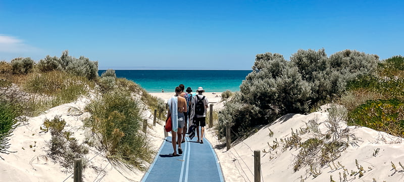 Ocean views from the balcony at Bib and Tucker in North Fremantle