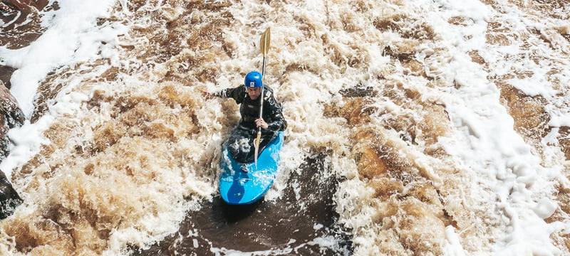 Competitors racing through Bells Rapids during the Avon Descent.