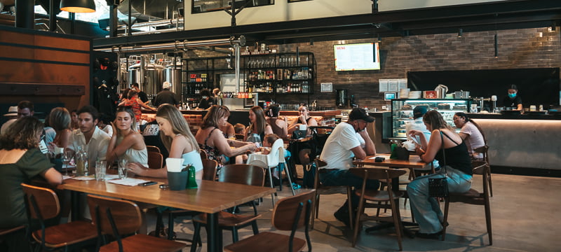 Indoor tables at Bailey Brewing Co in the Swan Valley