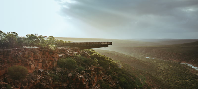 Skywalk in Kalbarri National Park at sunset