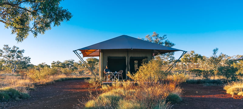 The glamping tent at Karijini Eco Retreat