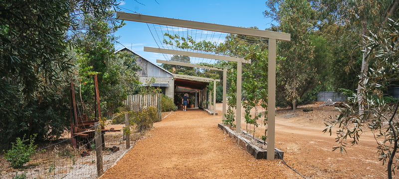 Path and entry to La Fattoria in the Perth Hills