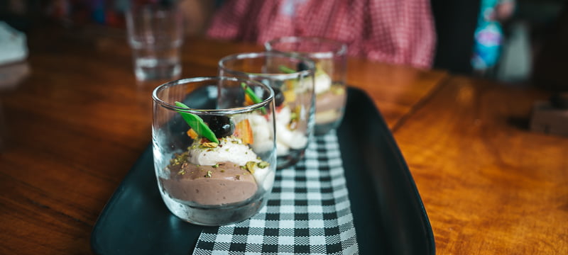 Dessert dish at La Fattoria in the Perth Hills