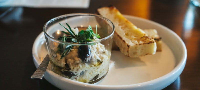Bread and Feta Dip entree at Sandalford Winery