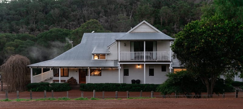 The Homestead at Ampersand Estates beside the Donnelly River.