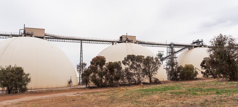 The Dolly Twins grain storage domes in Goomalling.
